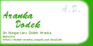 aranka dodek business card